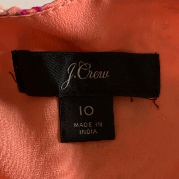 J. CREW Dress 10 Pink Micro Floral Tie Shoulder & Waist Belt Tiered Slit Skirt - Picture 12 of 15